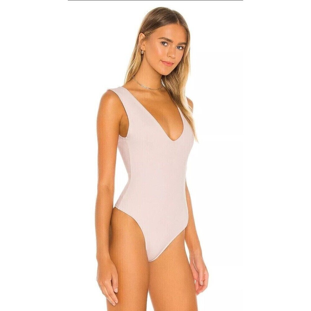 Free People Intimately Keep It Sleek Bodysuit Thong Womens Size XS Rose msrp $58